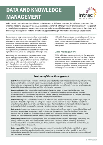 Data And Knowledge Management - Intrac