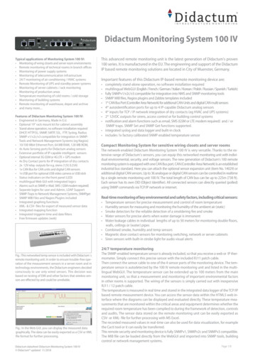 Datasheet Didactum Monitoring System 100 III - Didactum Security GmbH