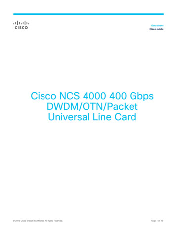 Cisco NCS 4000 400 Gbps DWDM/OTN/Packet Universal Line Card Data Sheet