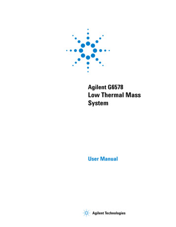Agilent G6578 Low Thermal Mass System User Manual