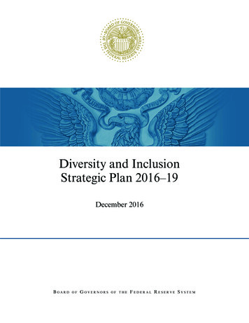 Diversity And Inclusion Strategic Plan 2016-19, December 2016