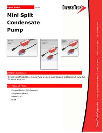 Sales Script Mini Split Condensate Pump - DiversiTech