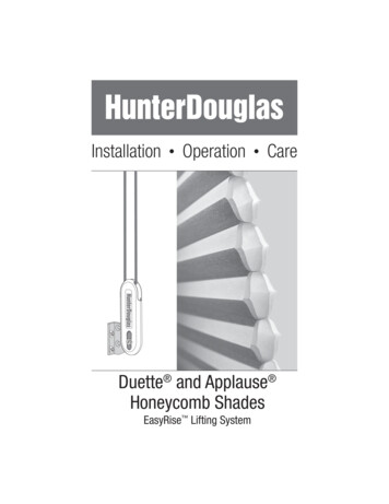 Installation Operation Care - Hunter Douglas Architectural