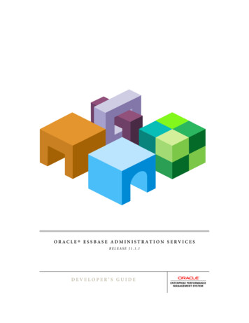 Essbase Administration Services Developer's Guide - Oracle