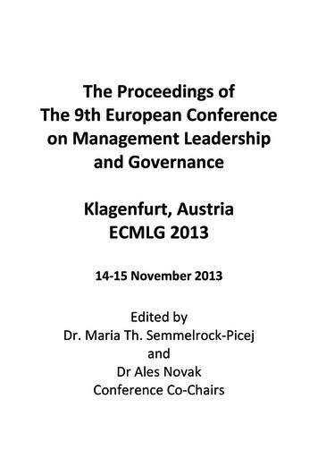 The Proceedings Of The 9th European Conference On Management Leadership .