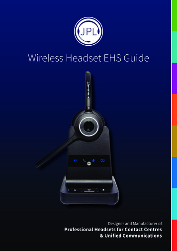 Wireless Headset EHS Guide - JPL