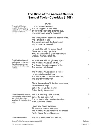 The Rime Of The Ancient Mariner Samuel Taylor Coleridge (1798)