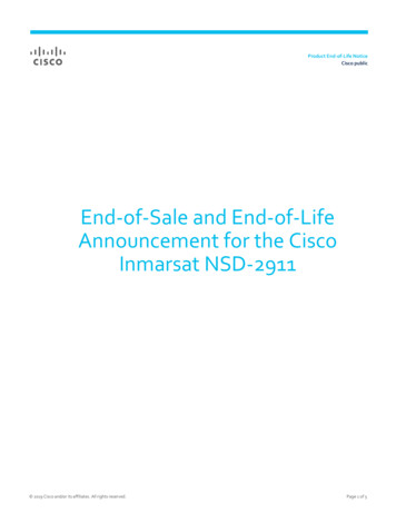 End-of-Sale And End-of-Life Announcement For The Cisco Inmarsat NSD-2911