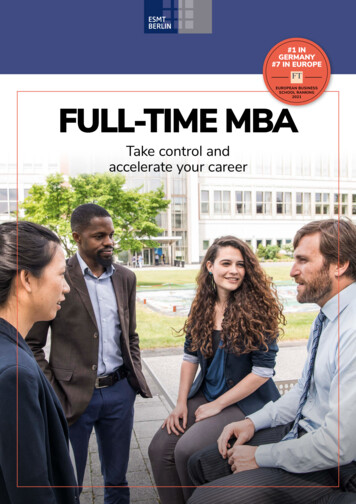 FULL-TIME MBA - Degrees.esmt.berlin