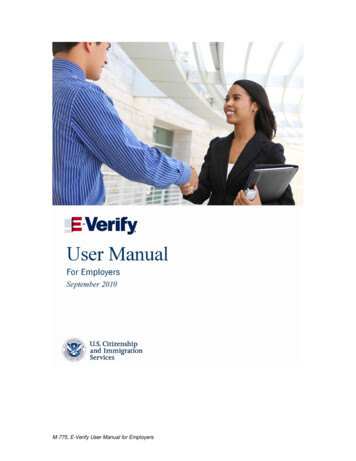 E-Verify User Manual For Employers - University Of South Carolina