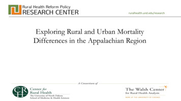 Exploring Rural And Urban Mortality Differencesin The Appalachian Region