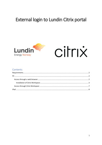 External Login To Lundin Citrix Portal - Leno.as