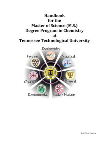 Handbook For The Master Of Science (M.S.) Degree Program In Chemistry .