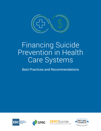 Financing Suicide Prevention In Health Care Systems