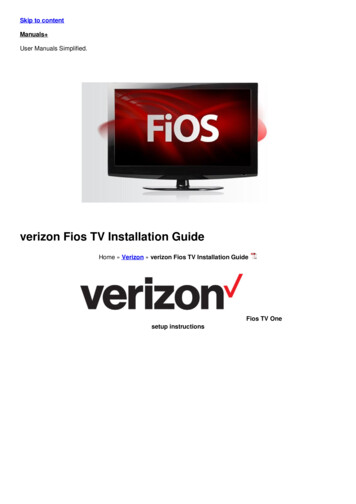 Verizon Fios TV Installation Guide - Manuals 