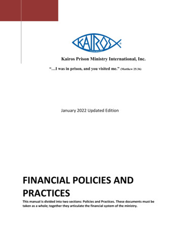 Financial Policies And Practices - MyKairos