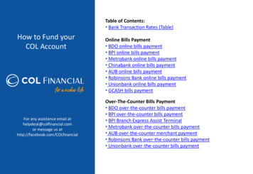 How To Fund Your Online Bills Payment COL Account