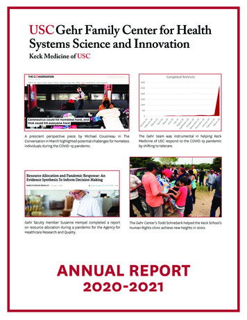 ANNUAL REPORT 2020-2021 - University Of Southern California