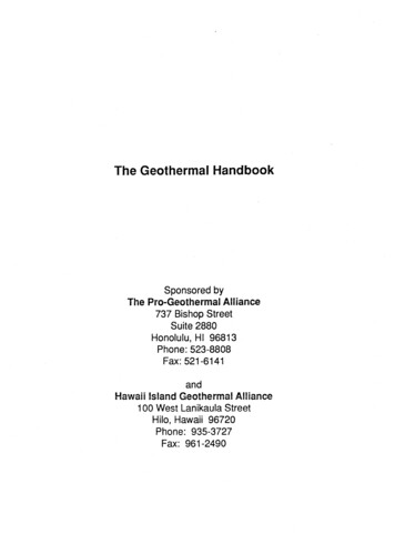 The Geothermal Handbook - Evols.library.manoa.hawaii.edu