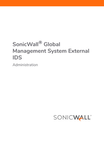 SonicWall Global Management System MANAGE External IDS Administration