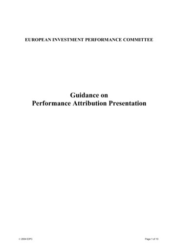 EIPC Performance Attribution Guidance Final - IIPC-AG