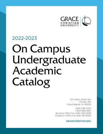 2022-2023 On Campus Undergraduate Academic Catalog