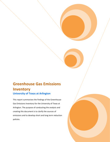 Greenhouse Gas Emissions Inventory - Sustainability.uta.edu
