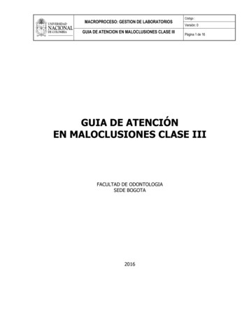 GUIA DE ATENCIÓN EN MALOCLUSIONES CLASE III - Unal.edu.co