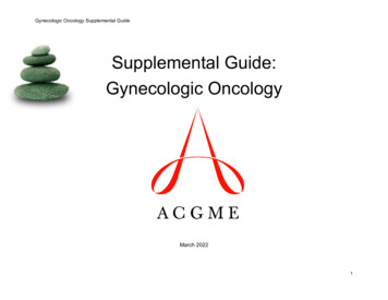 Supplemental Guide: Gynecologic Oncology - ACGME