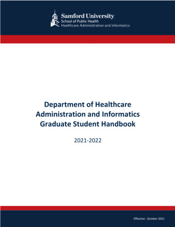 Healthcare Administration Student Handbook - Samford University