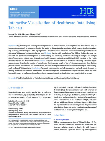 Interactive Visualization Of Healthcare Data Using Tableau - KoreaMed