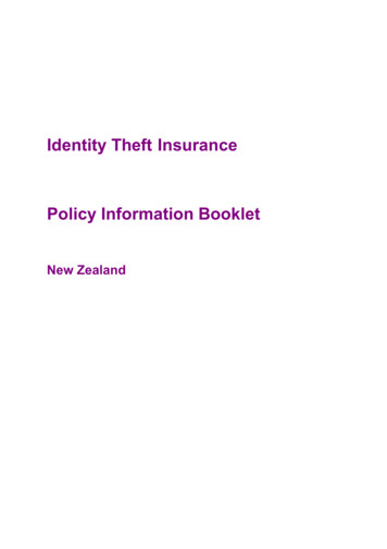 Identity Theft Insurance Policy Information Booklet