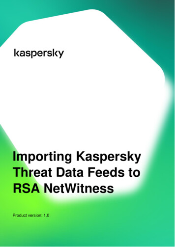 Importing Kaspersky Threat Data Feeds In RSA NetWitness