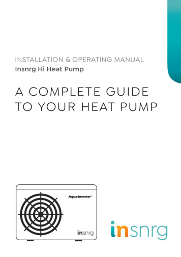 A COMPLETE GUIDE TO YOUR HEAT PUMP - Insnrg