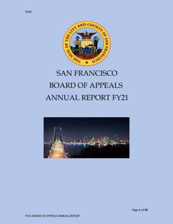 San Francisco Board Of Appeals Annual Report Fy21
