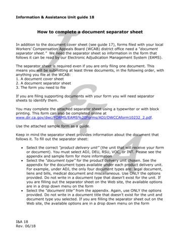 How To Complete A Document Separator Sheet - California Department Of .