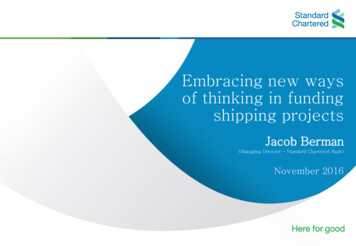 Embracing New Ways Of Thinking In Funding Shipping Projects