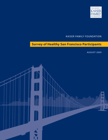 Survey Of Healthy San Francisco Participants - Report