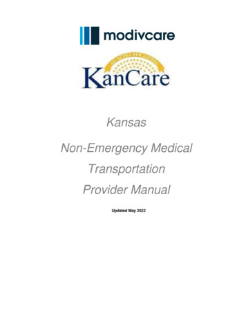 Kansas Non-Emergency Medical Transportation Provider Manual