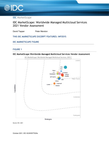 IDC MarketScape: Worldwide Managed Multicloud Services 2021 . - Infosys