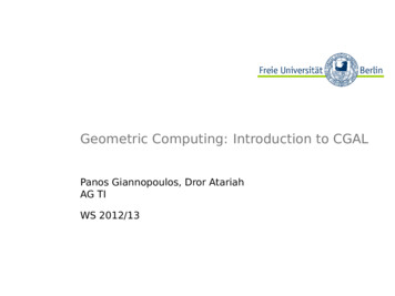 Geometric Computing: Introduction To CGAL - Fu-berlin.de