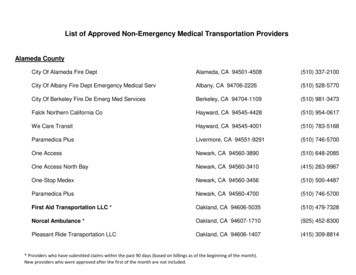 List Of Approved Non-Emergency Medical Transportation Providers
