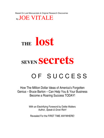 The Seven Lost Secrets Of Success - Tap With Brad