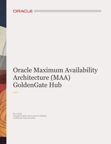 Oracle Maximum Availability Architecture (MAA) GoldenGate Hub