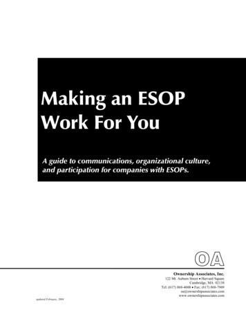 Making An ESOP Work For You - Ownershipassociates 