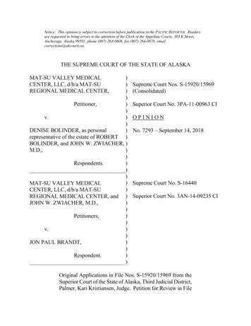 Alaska Supreme Court Opinion No Sp-7293