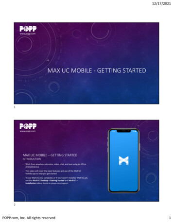 MaX UC Mobile - Getting Started
