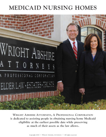 MEDICAID NURSING HOMES - Wright Abshire, Attorneys, A Professional .