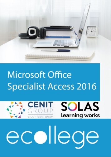MOS Microsoft Access - ECollege Course