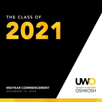 THE CLASS OF - University Of Wisconsin-Oshkosh